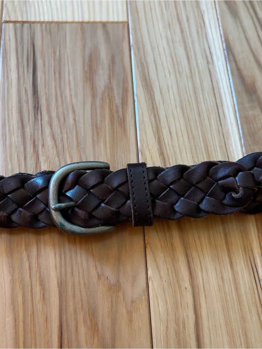 Vintage Y2K Aeropostale Brown Leather Braided Belt